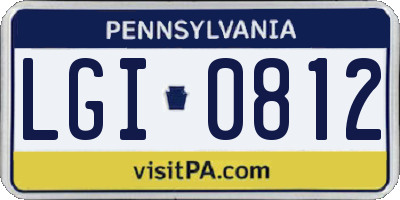 PA license plate LGI0812