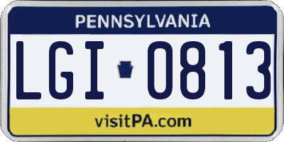 PA license plate LGI0813