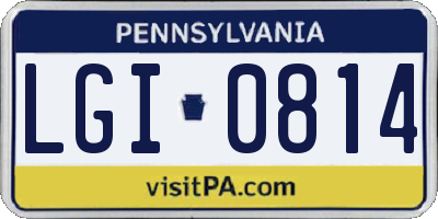 PA license plate LGI0814