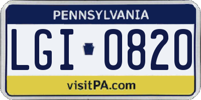 PA license plate LGI0820
