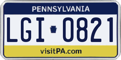 PA license plate LGI0821