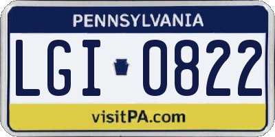 PA license plate LGI0822