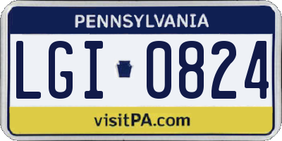 PA license plate LGI0824
