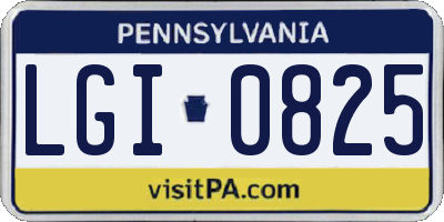PA license plate LGI0825