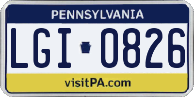 PA license plate LGI0826