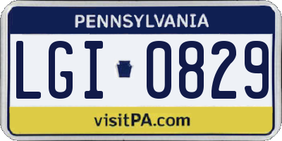 PA license plate LGI0829