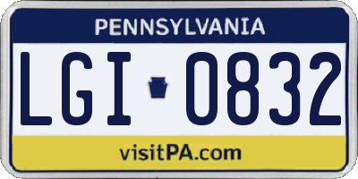 PA license plate LGI0832