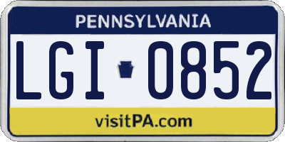 PA license plate LGI0852