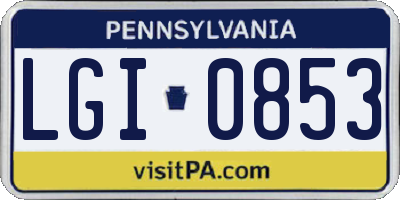 PA license plate LGI0853