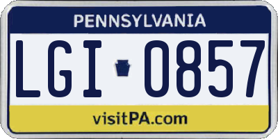PA license plate LGI0857