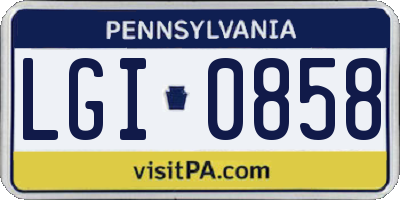 PA license plate LGI0858