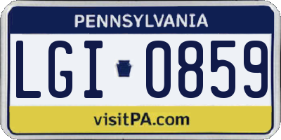 PA license plate LGI0859