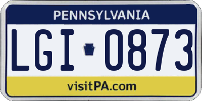 PA license plate LGI0873