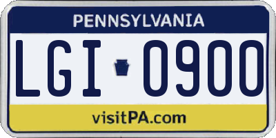 PA license plate LGI0900