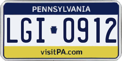 PA license plate LGI0912