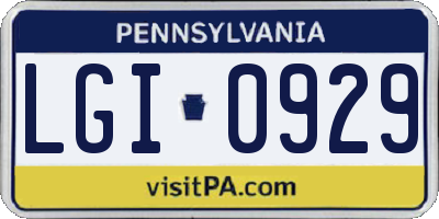PA license plate LGI0929