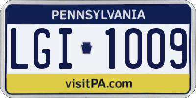 PA license plate LGI1009