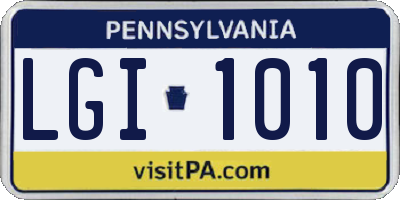 PA license plate LGI1010