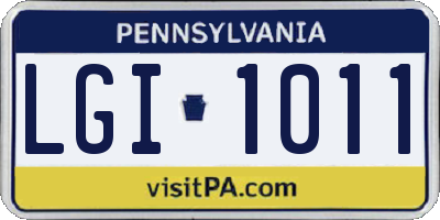 PA license plate LGI1011