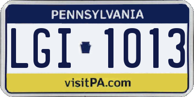 PA license plate LGI1013