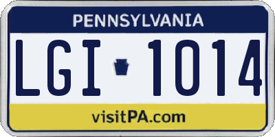 PA license plate LGI1014