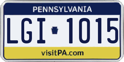 PA license plate LGI1015