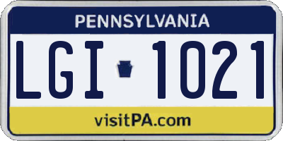 PA license plate LGI1021