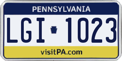 PA license plate LGI1023