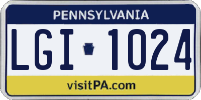 PA license plate LGI1024
