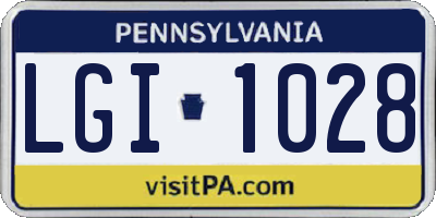 PA license plate LGI1028