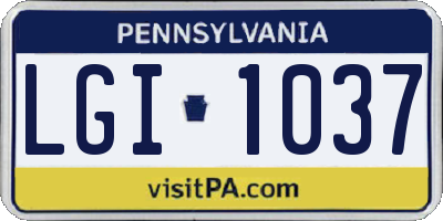 PA license plate LGI1037