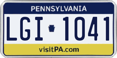 PA license plate LGI1041