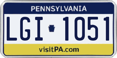 PA license plate LGI1051