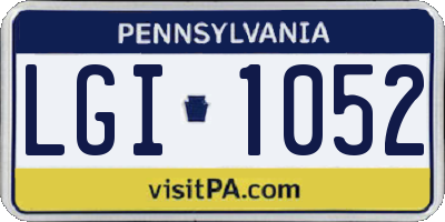 PA license plate LGI1052