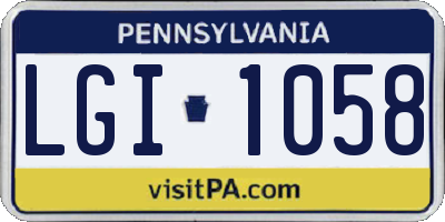 PA license plate LGI1058