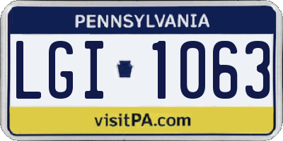 PA license plate LGI1063
