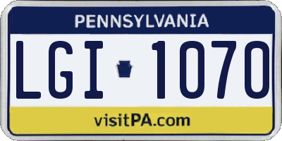 PA license plate LGI1070