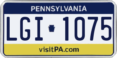 PA license plate LGI1075
