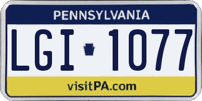 PA license plate LGI1077