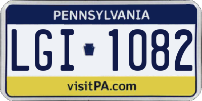 PA license plate LGI1082