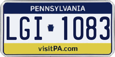 PA license plate LGI1083