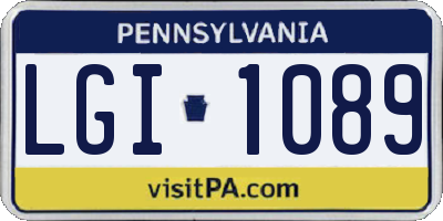 PA license plate LGI1089