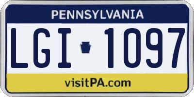PA license plate LGI1097
