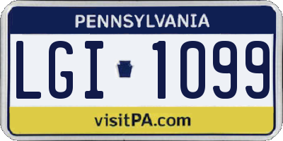 PA license plate LGI1099