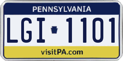 PA license plate LGI1101