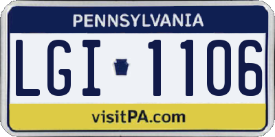 PA license plate LGI1106
