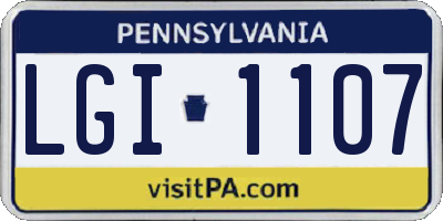 PA license plate LGI1107