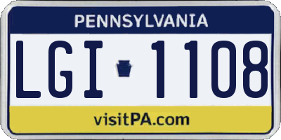 PA license plate LGI1108