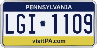 PA license plate LGI1109