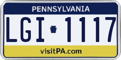 PA license plate LGI1117
